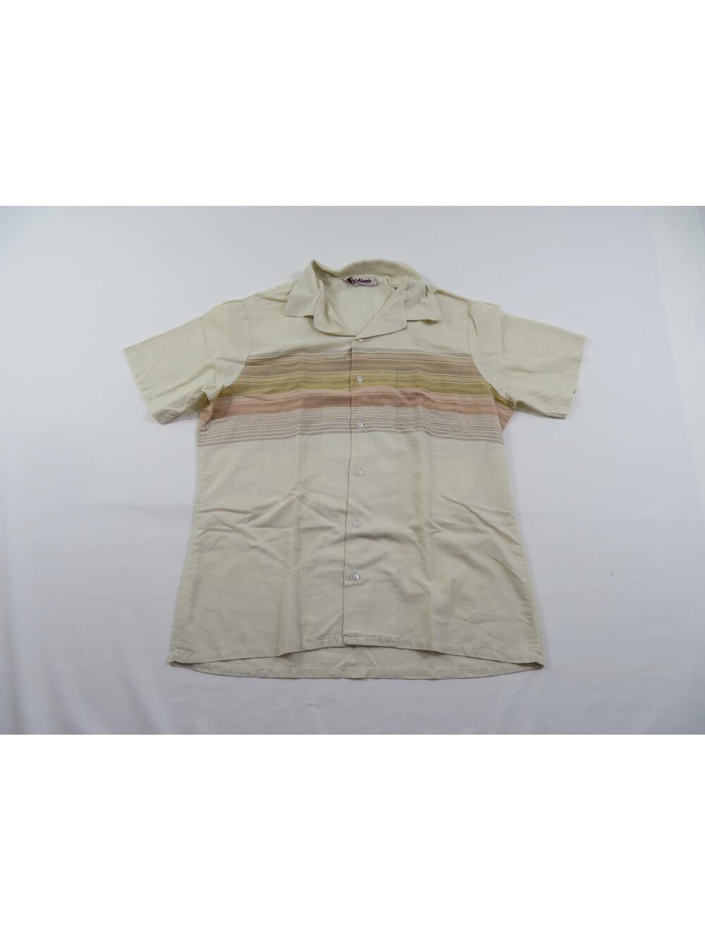 Mr California Casual Polo Shirt Beige Tan Brown Sz M 1980s